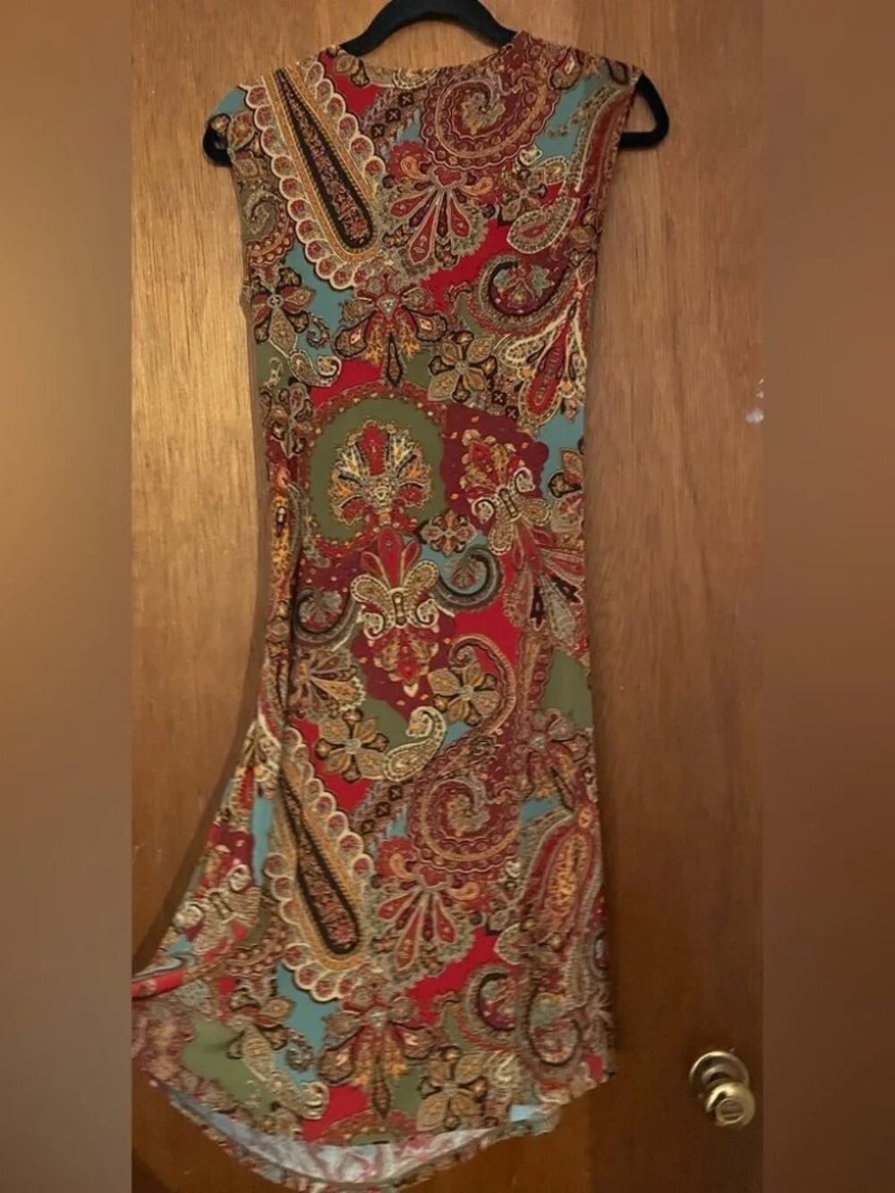Vintage Lauren Ralph Lauren Paisley Print Sleeveless Wrap Dress PS - Picture 2 of 4